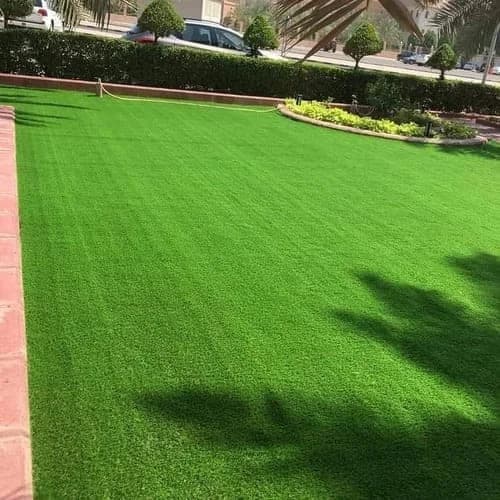 Artificial grass lawn installation with pergola and stepping stones — project 30