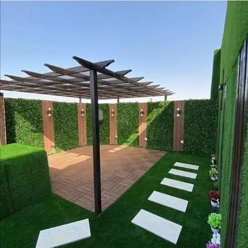 Outdoor shade pergola and awning structure installation — project 1
