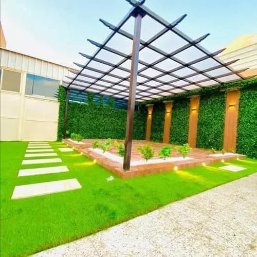 Outdoor shade pergola and awning structure installation — project 2