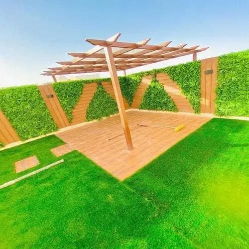 Outdoor shade pergola and awning structure installation — project 8