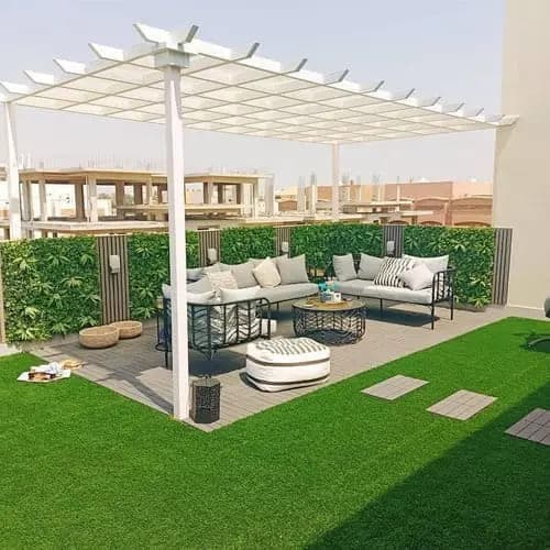 Outdoor shade pergola and awning structure installation — project 9