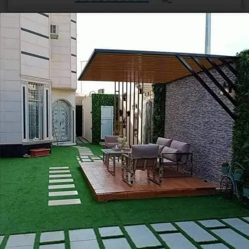 Outdoor shade pergola and awning structure installation — project 13