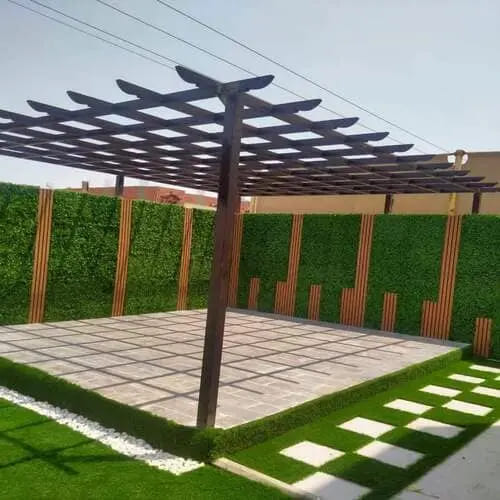 Outdoor shade pergola and awning structure installation — project 20