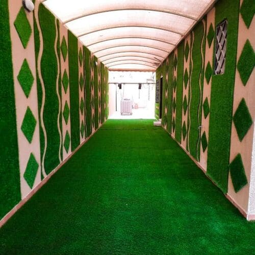Vertical wall grass green panel installation — project 2