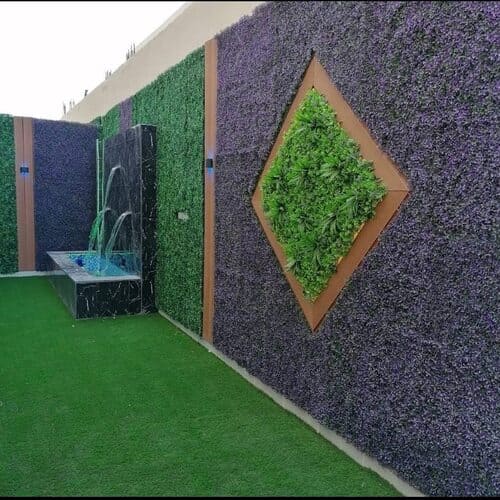 Vertical wall grass green panel installation — project 4