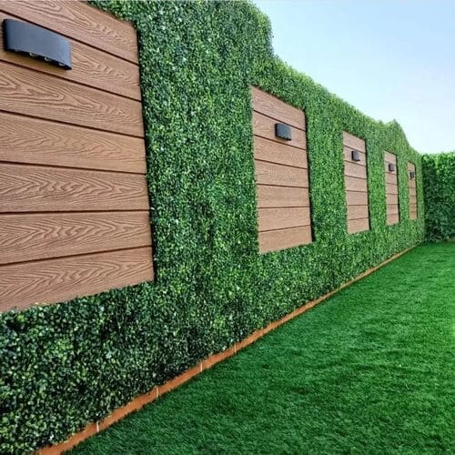 Vertical wall grass green panel installation — project 6