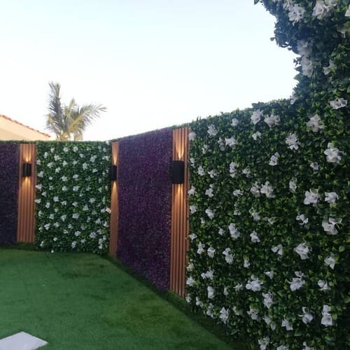 Vertical wall grass green panel installation — project 7