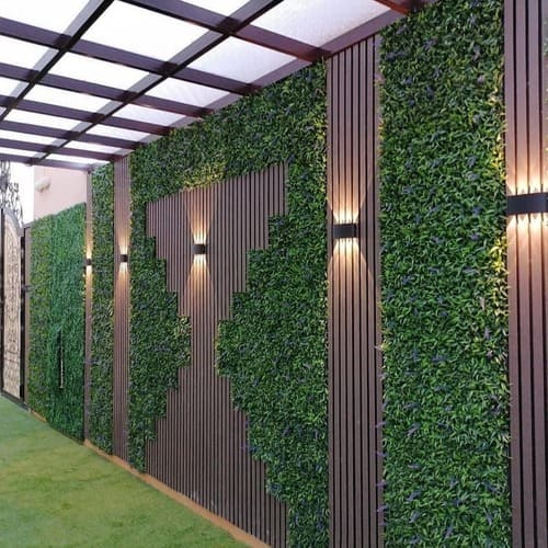 Vertical wall grass green panel installation — project 8
