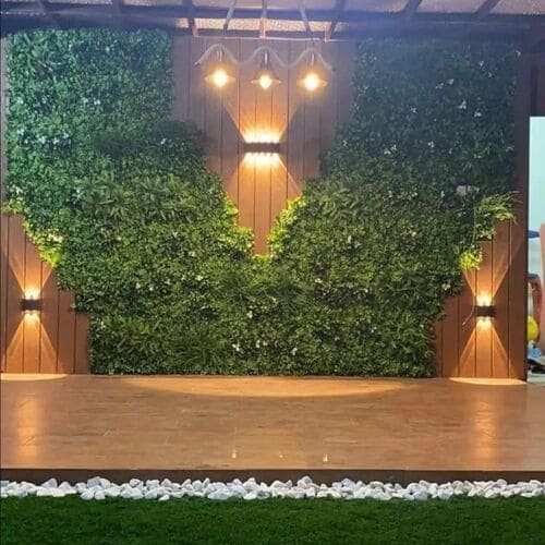 Vertical wall grass green panel installation — project 15