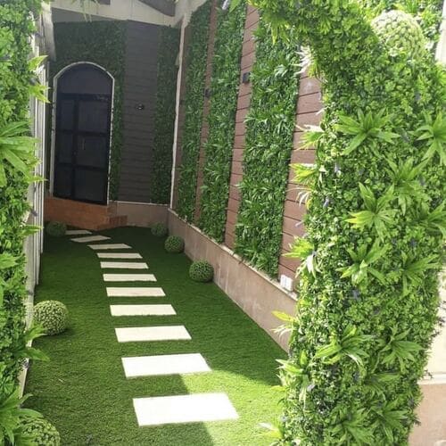 Vertical wall grass green panel installation — project 20