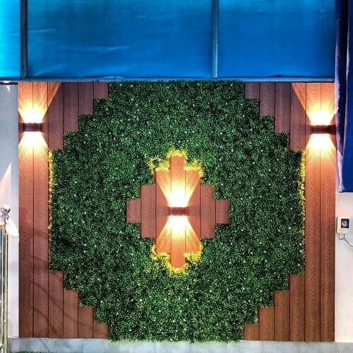 Vertical wall grass green panel installation — project 24