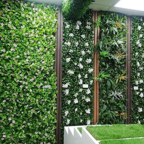 Vertical wall grass green panel installation — project 25