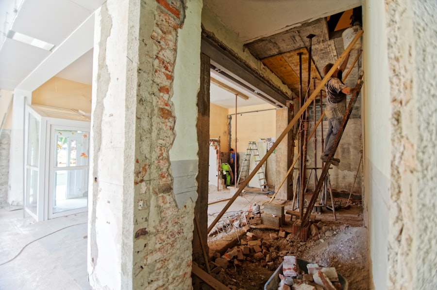 Interior fit-out and renovation work in progress on site